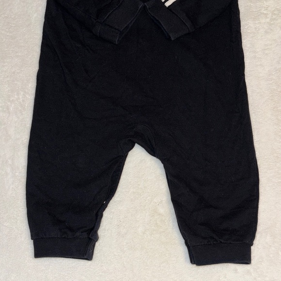 adidas Black Baby Zipper One-Piece with White Stripes - Picture 9 of 9